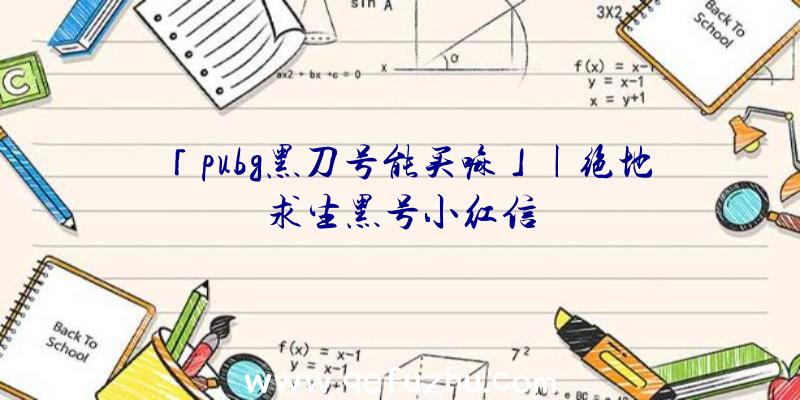 「pubg黑刀号能买嘛」|绝地求生黑号小红信